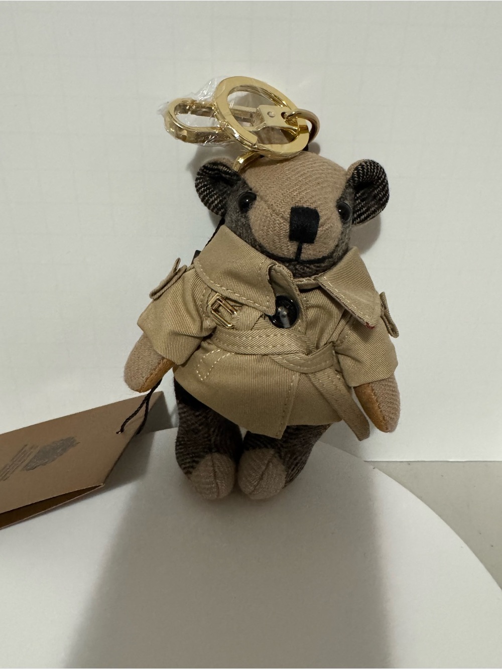 Beige Trench Coat Bear Keychain